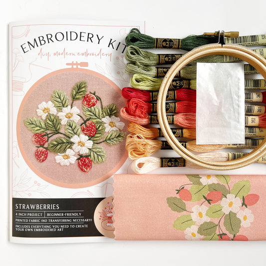 Strawberry Embroidery Kit