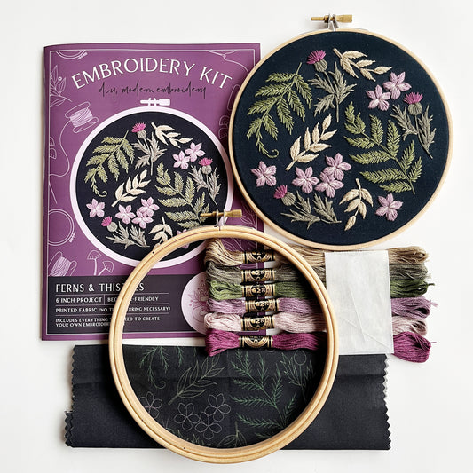 Ferns and Thistles Embroidery Kit