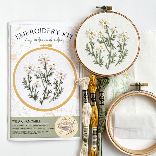 Chamomile Daisies Mini Wildflower Embroidery Kit