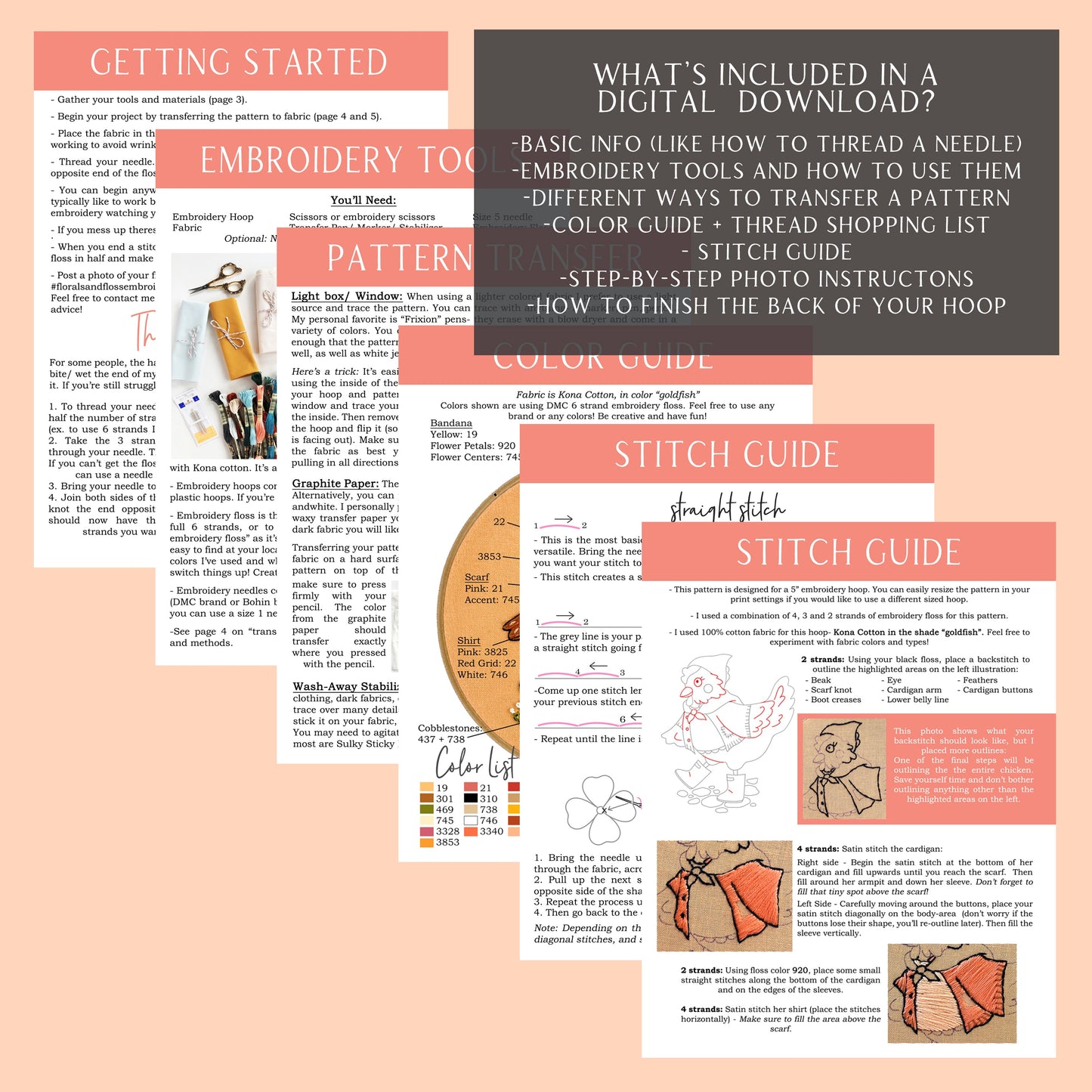 Window Cat Intermediate Embroidery Pattern - 6"