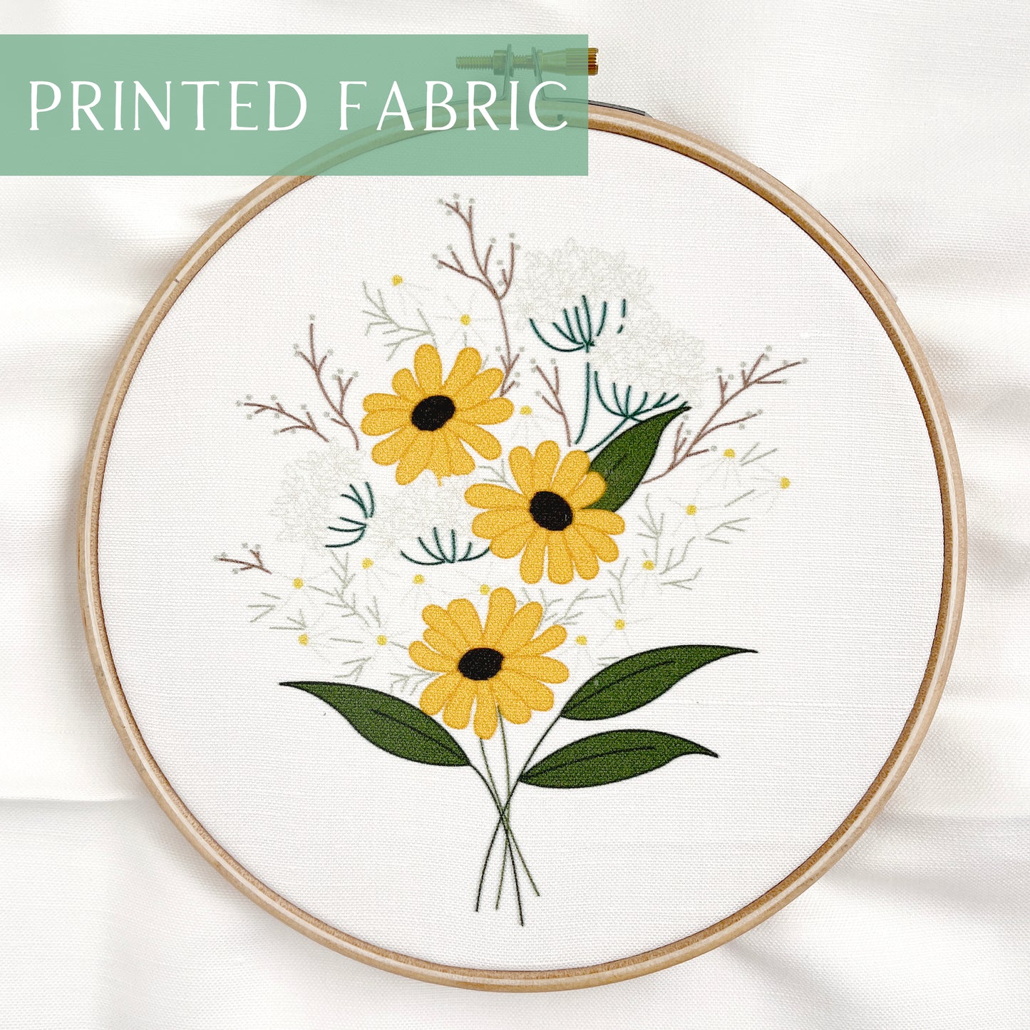 Wildflower Bouquet Embroidery Kit - 7 inch project