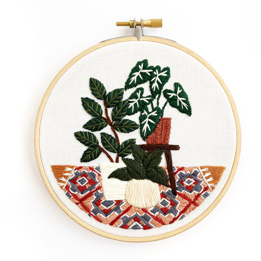 5" Houseplant Embroidery Hoop