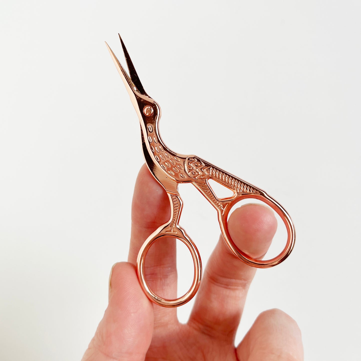 Rose Gold Stork Embroidery Scissors