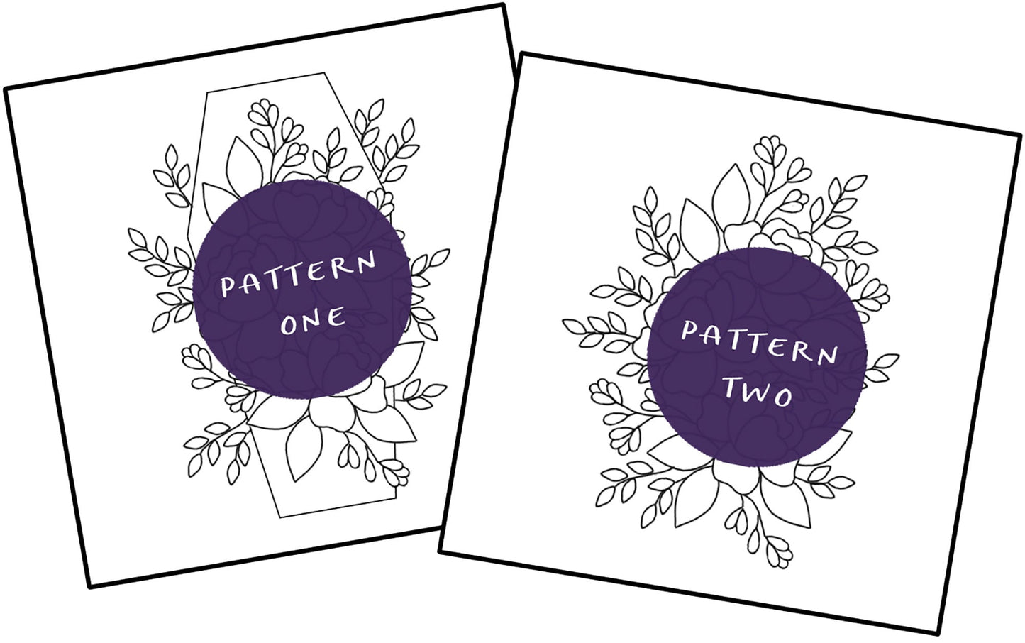 Gothic Rose Halloween Embroidery Pattern Duo. Beginner Embroidery pattern. PDF Digital Download. 7" embroidery hoop. Gothic decor