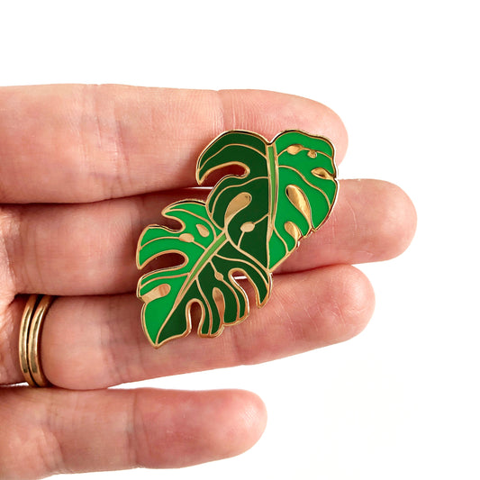 Monstera Deliciosa enamel pin, Enamel pin, Houseplant pin, Plant lover accessory, lapel pin, flower pin, plant clothing accessory, Plant mom