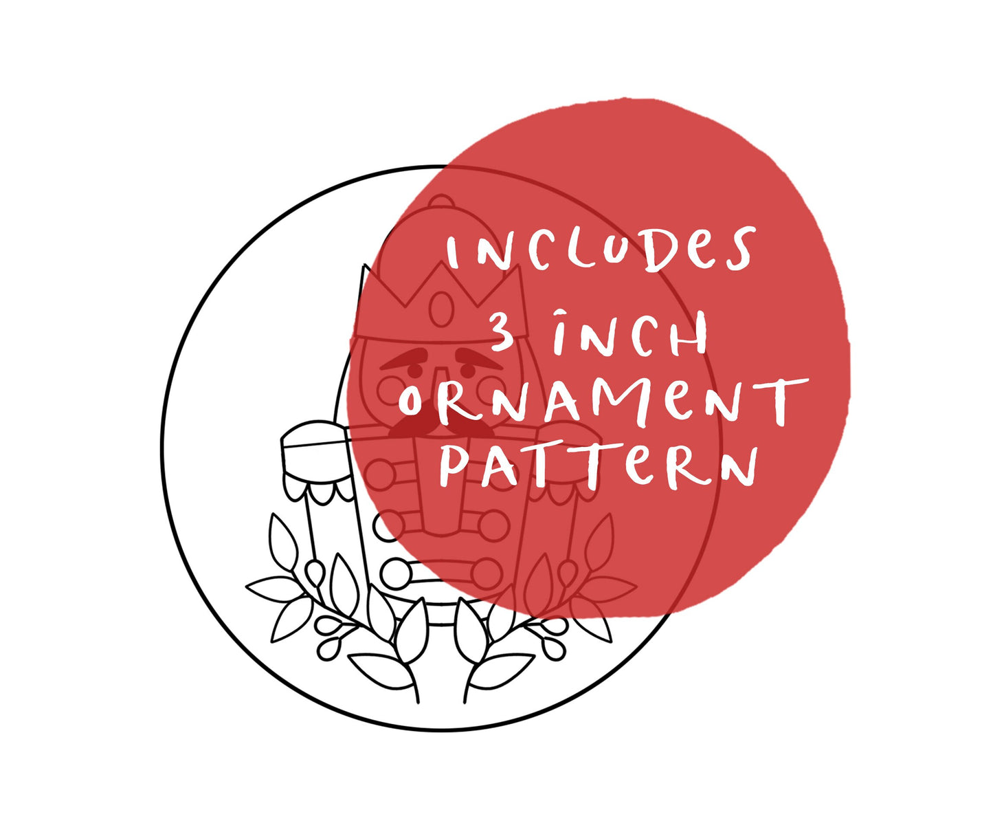 Floral Nutcracker Embroidery Pattern. PDF Digital Download. 6" embroidery hoop. DIY christmas decor. Holiday Embroidery. Needlepoint pattern