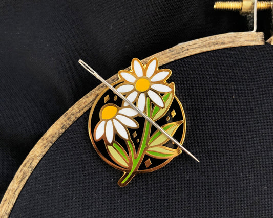 Wildflower needle-minder, Celestial needleminder, magnetic needleminder, cross stitch needle minder, embroidery accessory