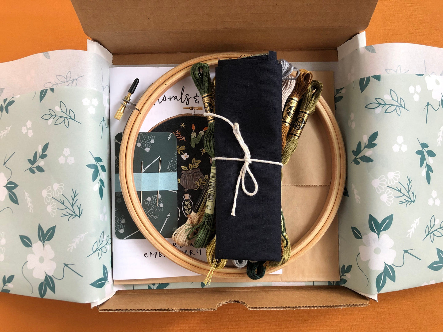 Witchcraft Embroidery Kit, DIY embroidery, embroidery kit, spooky embroidery, modern embroidery kit, green witch, Halloween embroidery