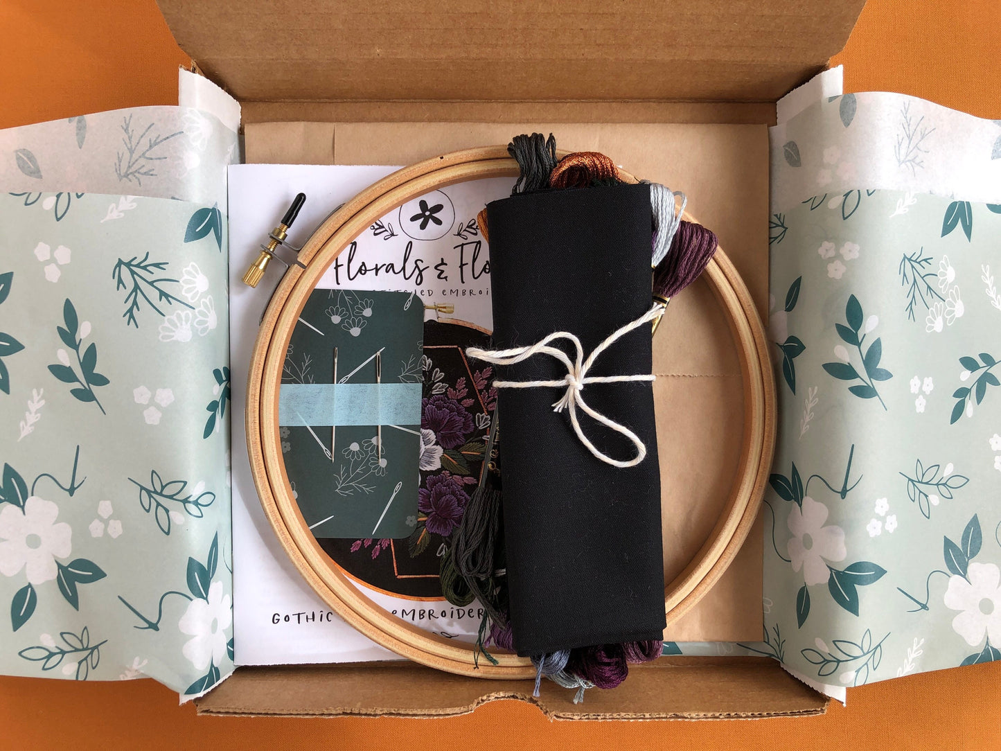 Halloween Embroidery Kit, DIY embroidery, embroidery kit, spooky embroidery, modern embroidery kit, gothic rose embroidery