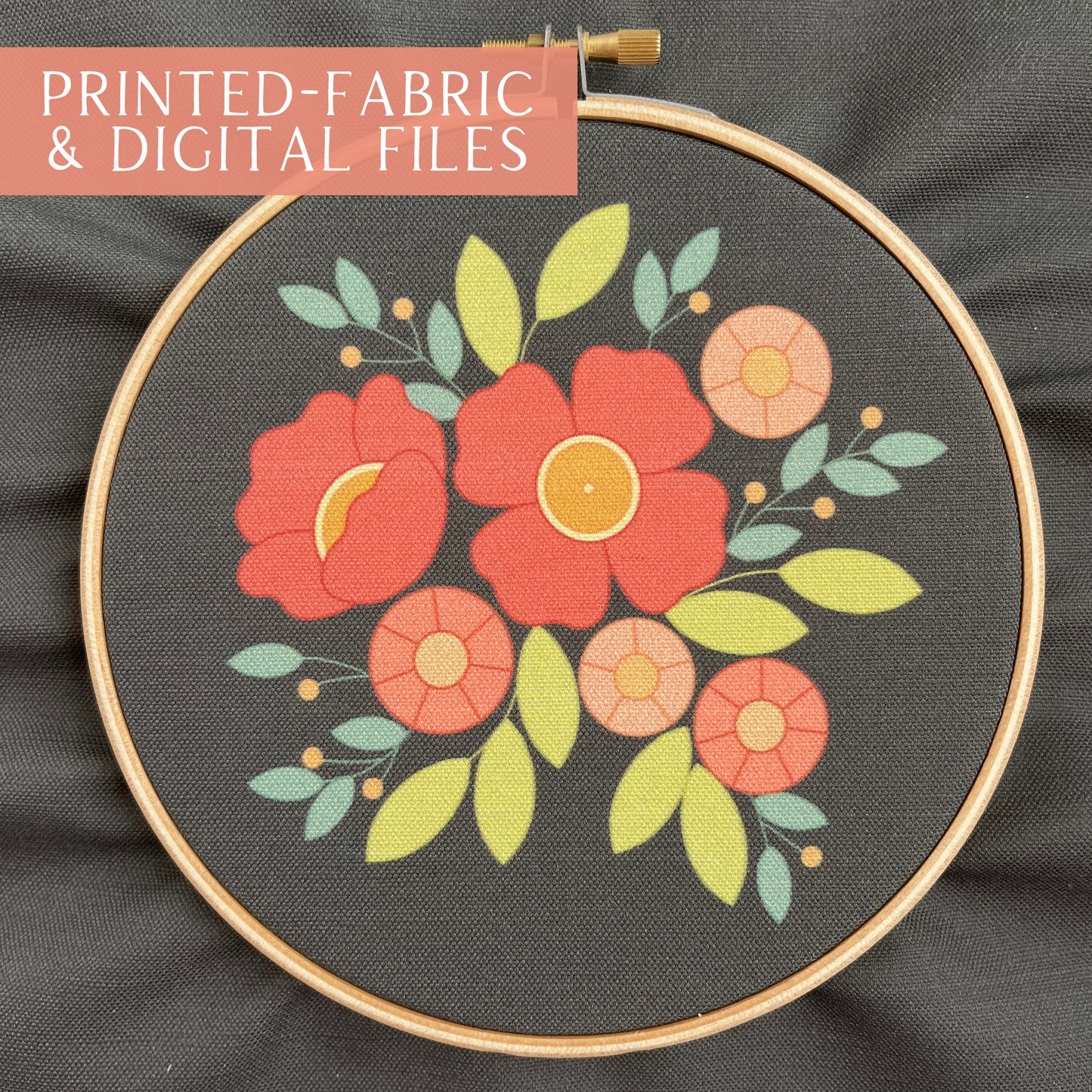 Folky Florals Embroidery Kit - 6 inch project