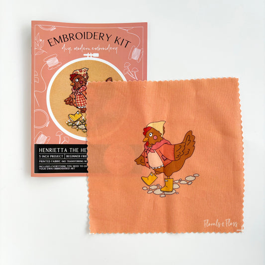 Printed Fabric and Instruction Booklet - Henrietta The Hen