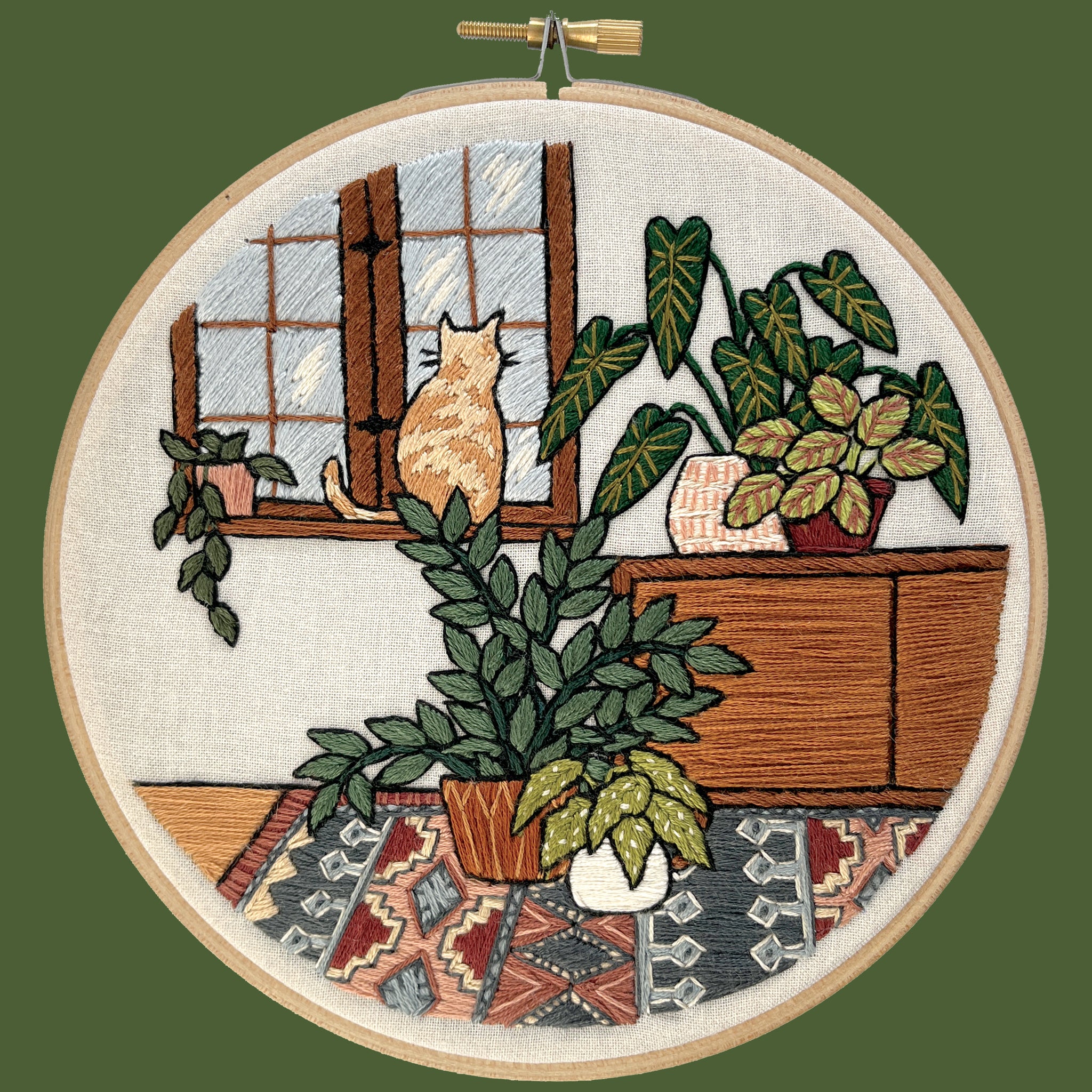 Window Cat Embroidery Kit - For a confident beginner! – floralsandfloss