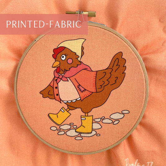 Henrietta the Hen Printed Fabric - For a 5 inch hoop