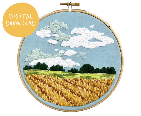 Prairie Wheat Embroidery Pattern- 6"