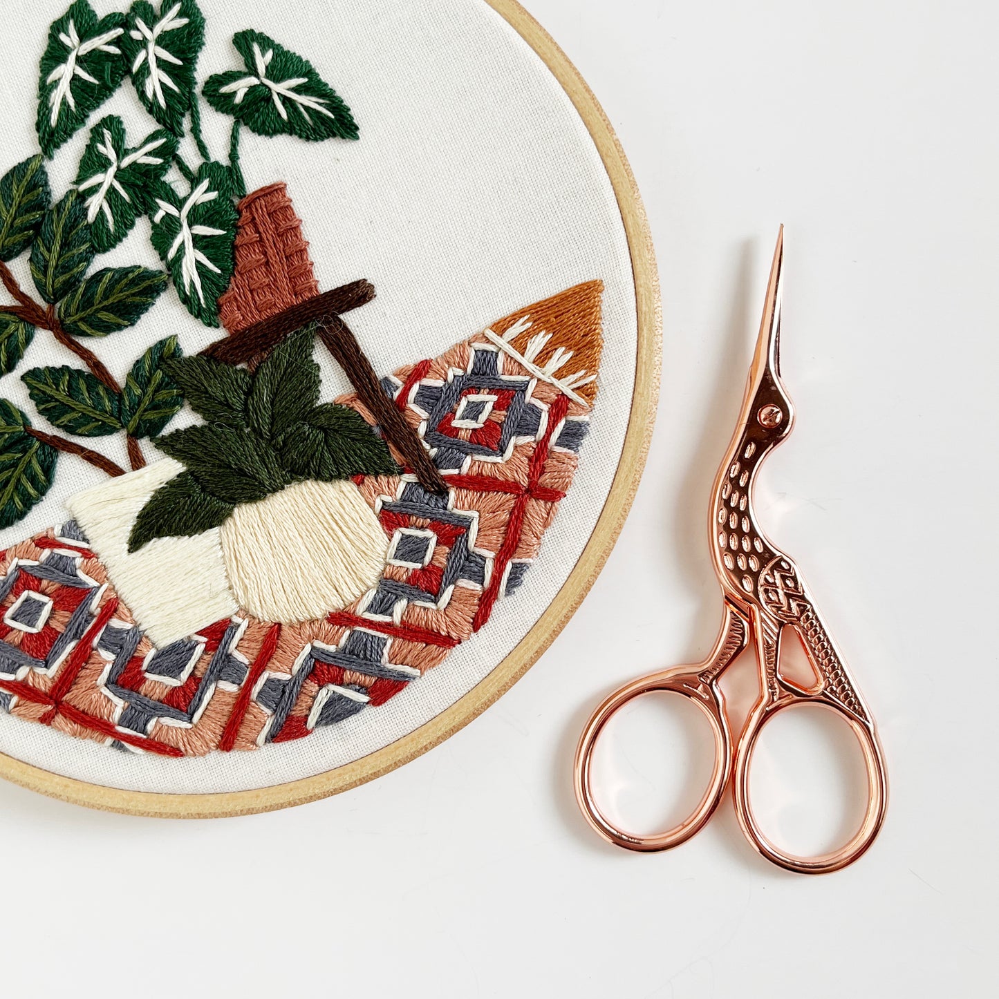 Rose Gold Stork Embroidery Scissors