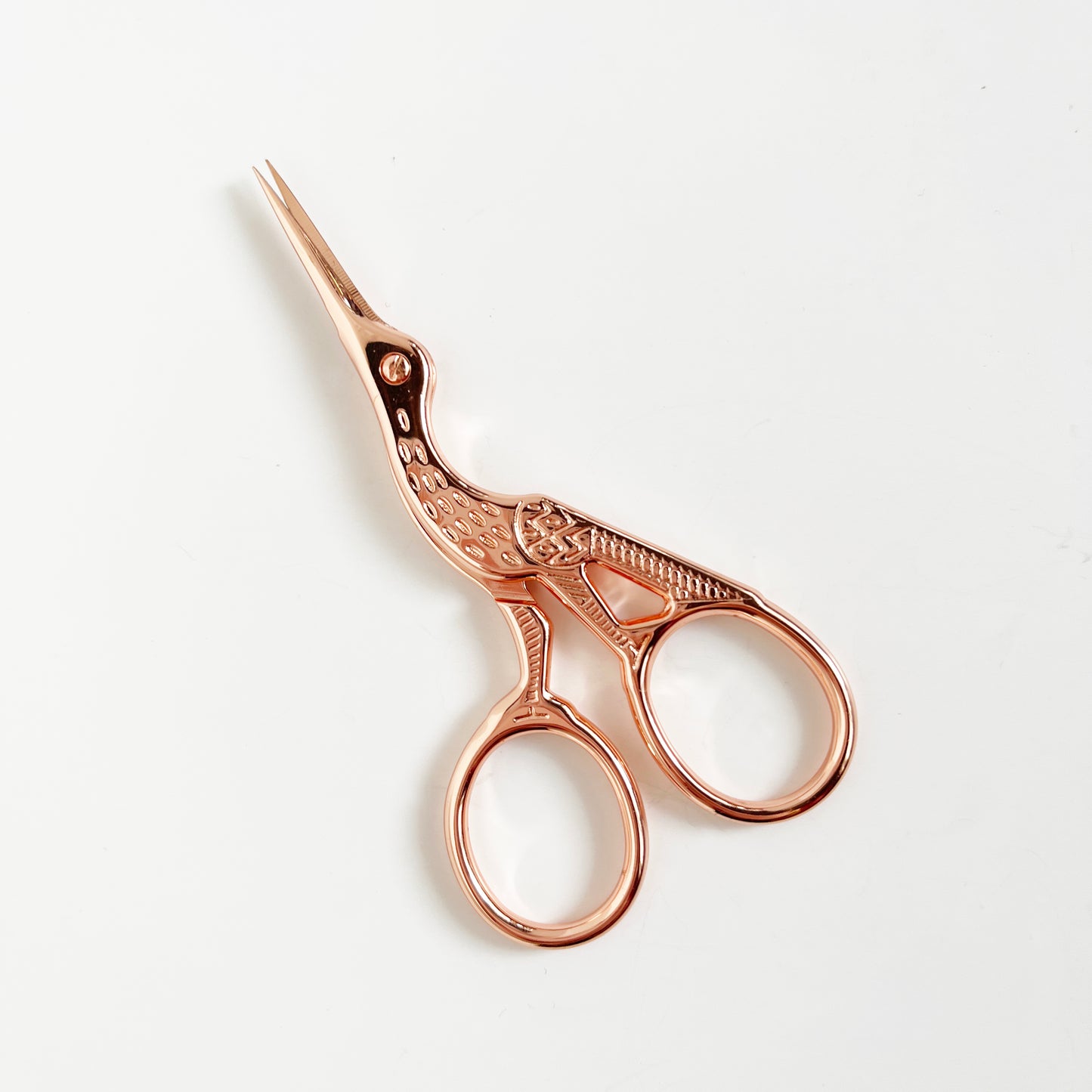 Rose Gold Stork Embroidery Scissors