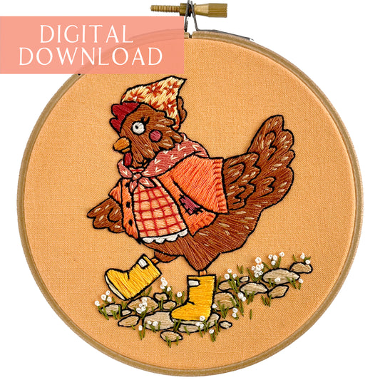 Henrietta The Hen Embroidery Pattern- 5"