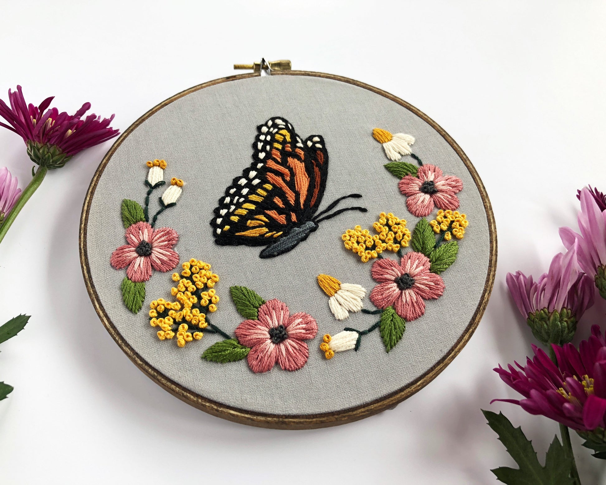 Monarch Butterfly Embroidery Pattern- 6 monarch-butterfly-embroidery-pattern-6-floralsandfloss