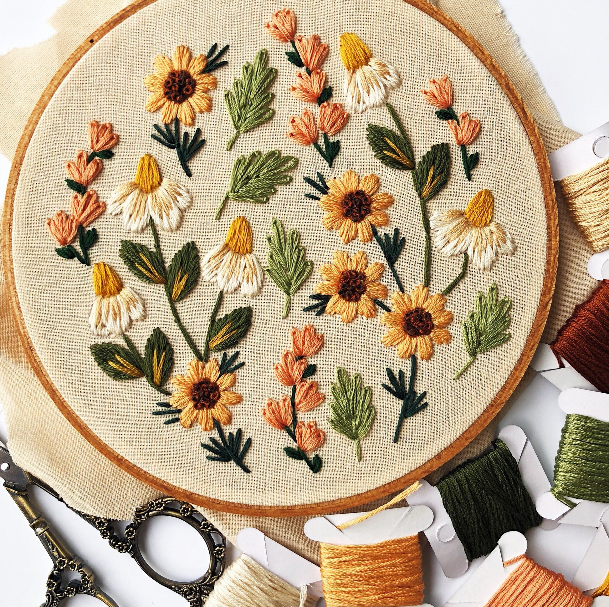 Summer Wildflowers Embroidery Pattern- " Summer Wildflowers Embroidery Pattern- "