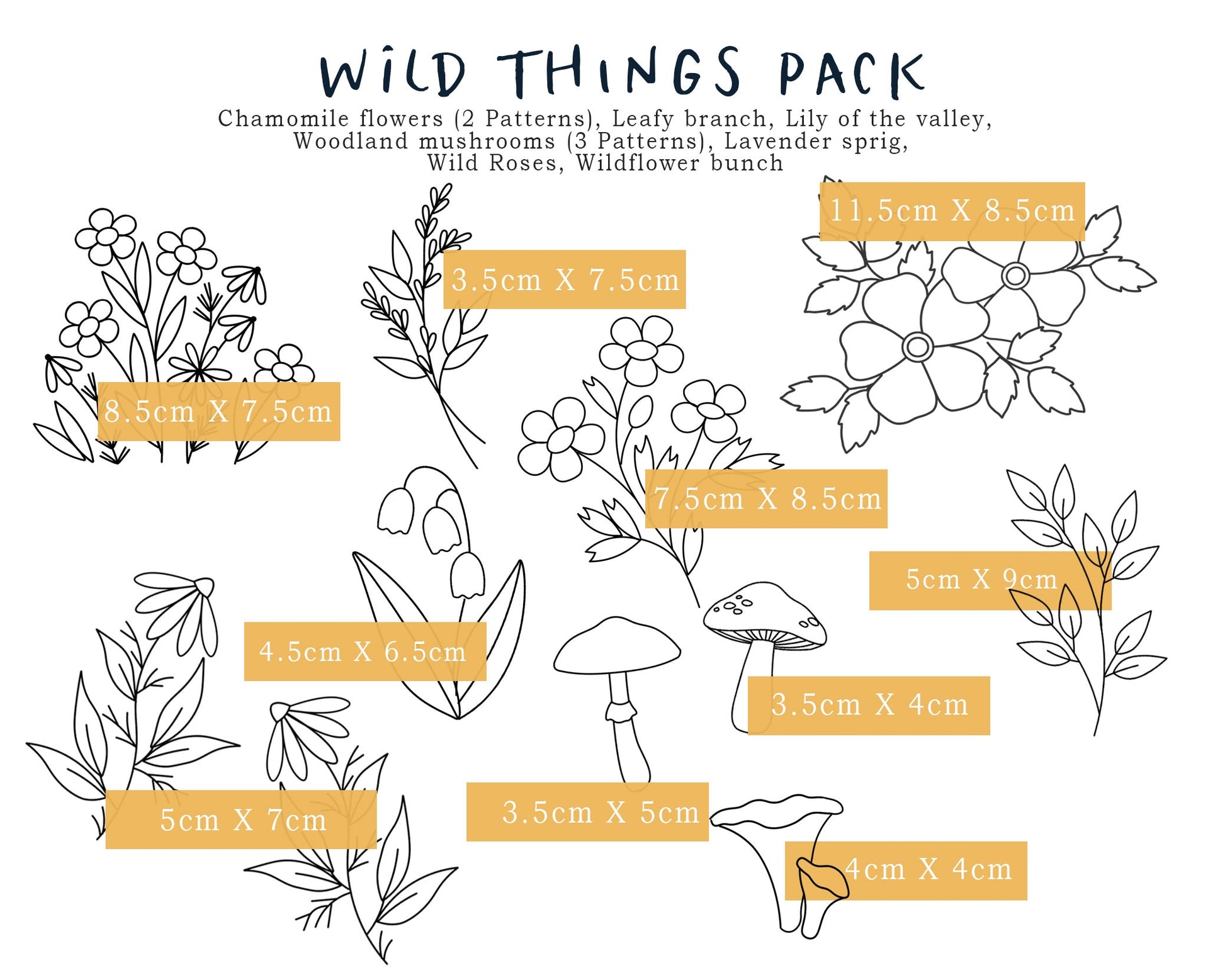 Wild Things Stick and Stitch Embroidery Designs – floralsandfloss
