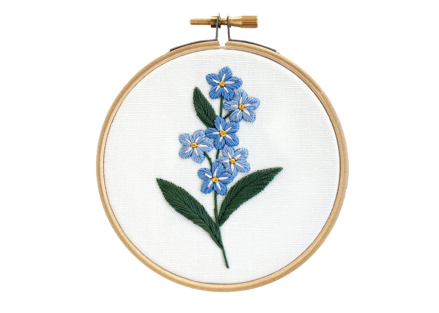 Forget Me Not Embroidery Kit, Botanical Embroidery, Beginner embroidery pattern, Wildflower Embroidery, needlepoint kit, printed pattern