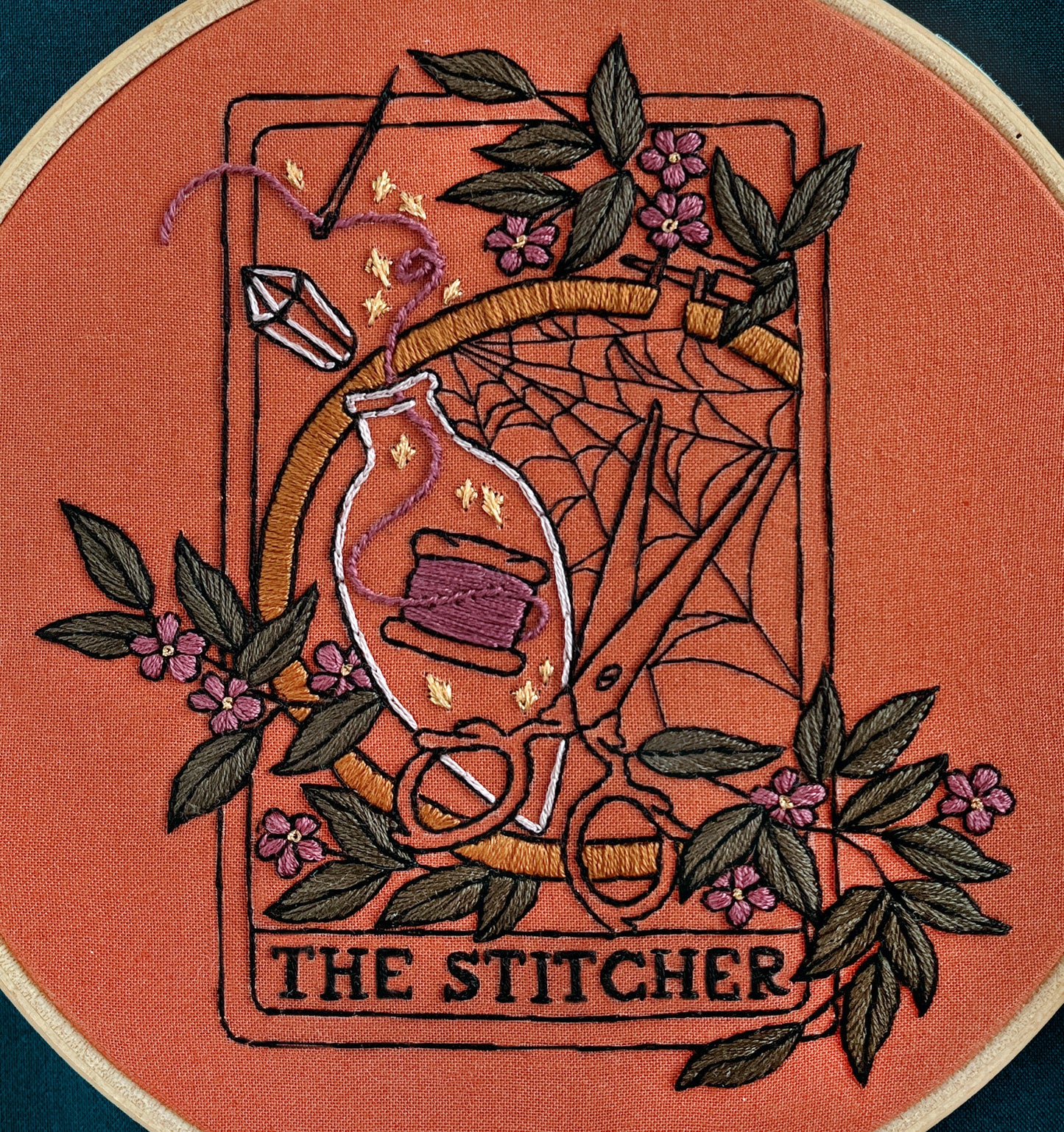 The Stitcher, Tarot Embroidery Pattern- 7"